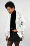 White Leather Batwing Jacket M/L