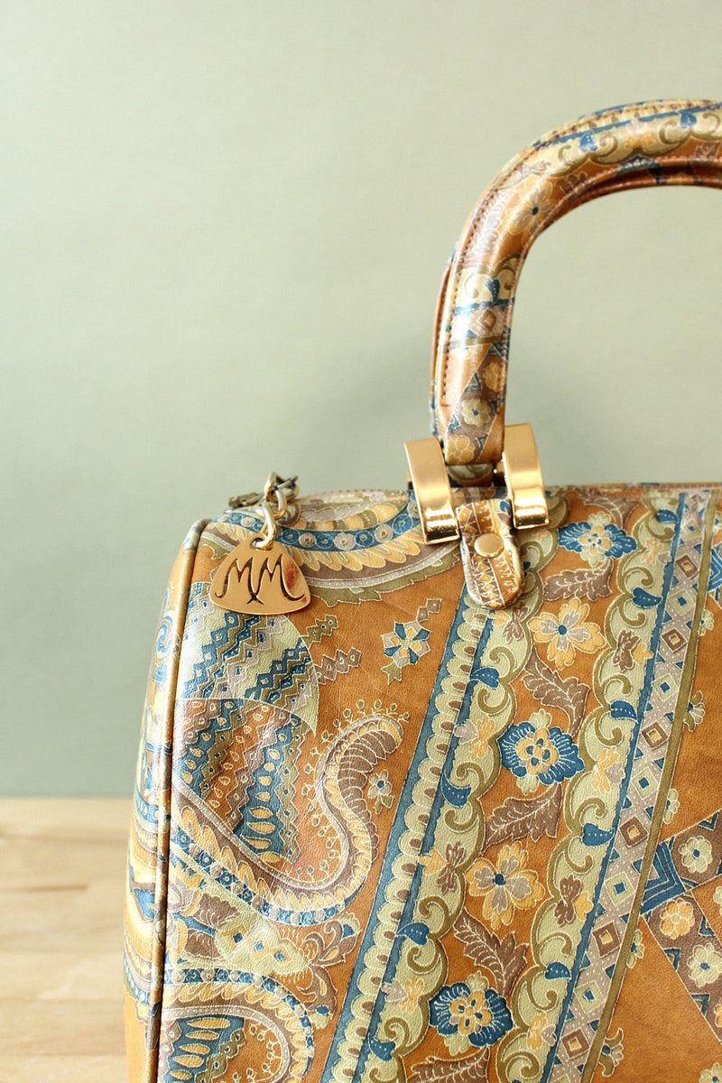 Morris Moskowitz Paisley Leather Handbag