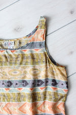 Pastel Collage Silk Tank L