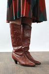 Mahogany Flower Boots 9 1/2