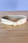 White Leather Cinch Belt