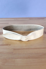 White Leather Cinch Belt