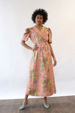 Diana Dean 1940s Floral Robe Dress M/L