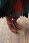 Mahogany Flower Boots 9 1/2