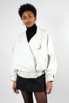White Leather Batwing Jacket M/L