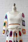 Colorful Crochet Granny Square Dress S-L