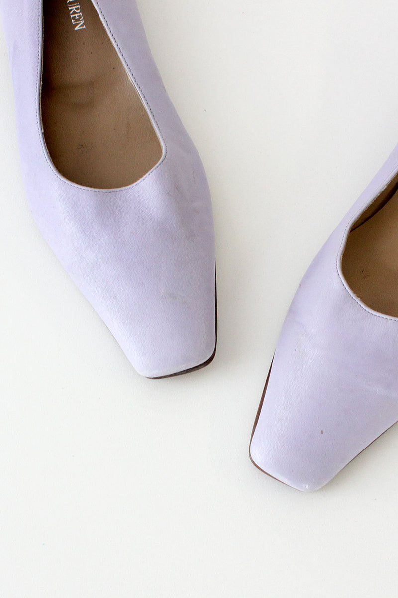 Lavender Leather Flats 7