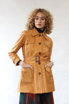 Pecan Leather Car Coat S/M