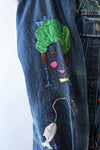 Hand Embroidered Motif Denim Jacket S/M