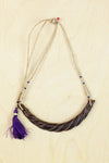 Wood Bib Tassel Necklace