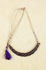 Wood Bib Tassel Necklace