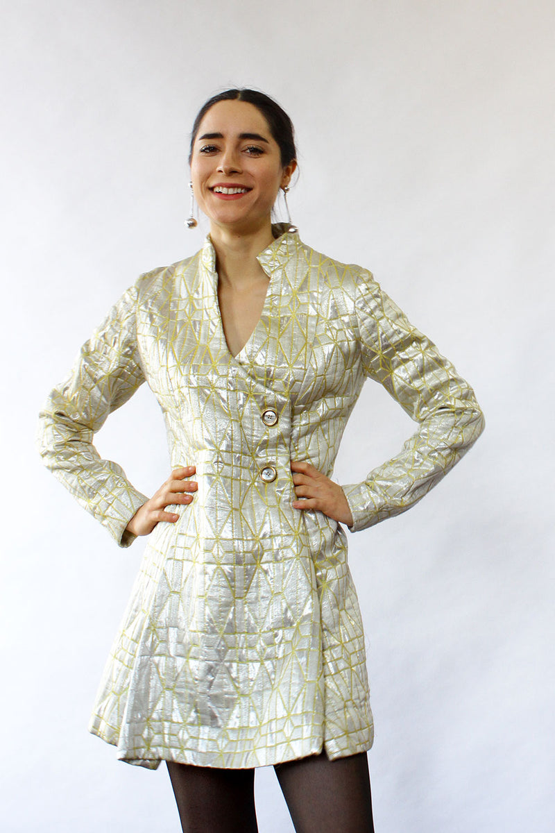 Metallic Brocade Dress Tunic S
