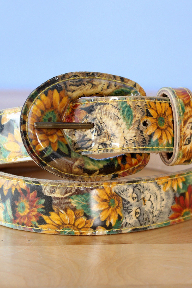 Feline Floral Novelty Belt