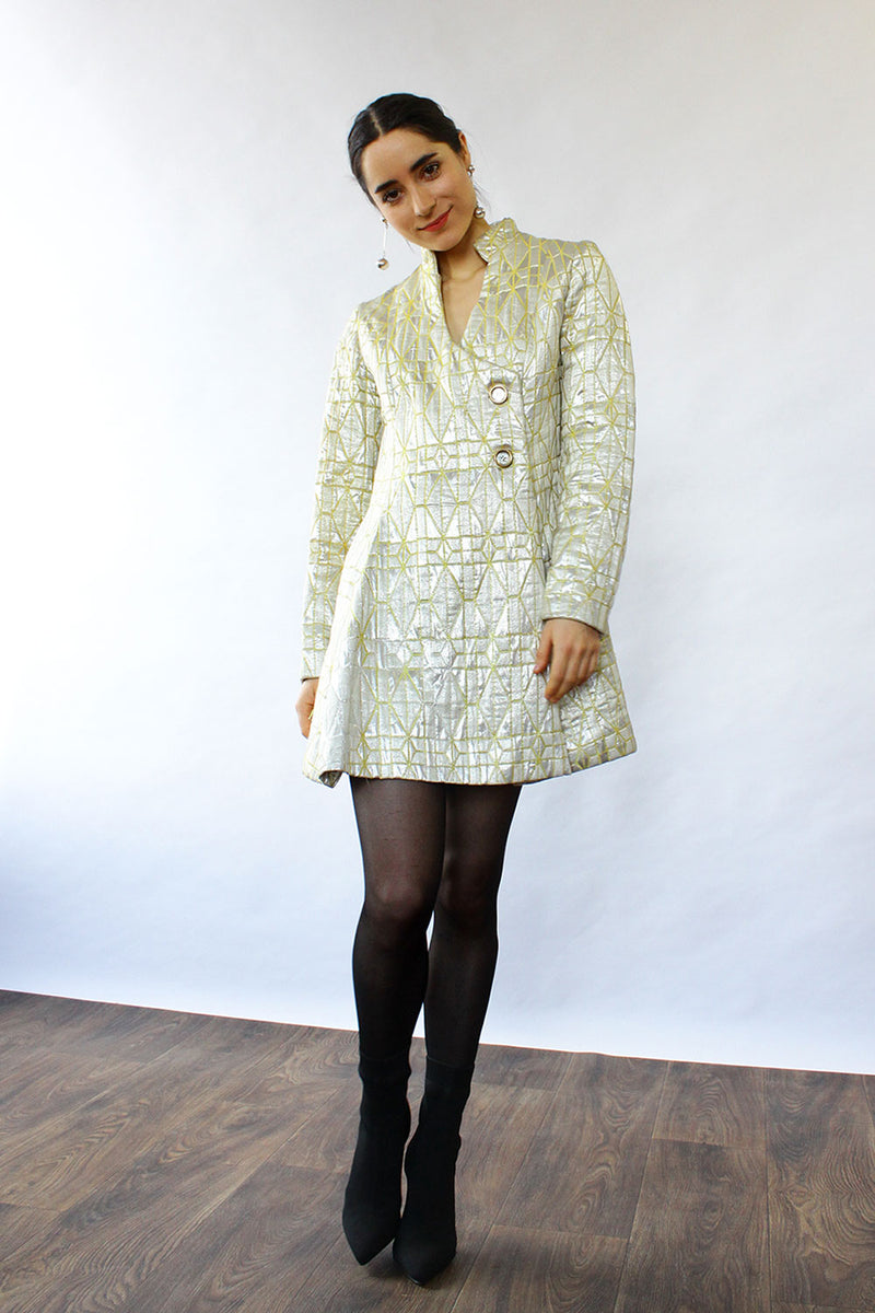 Metallic Brocade Dress Tunic S