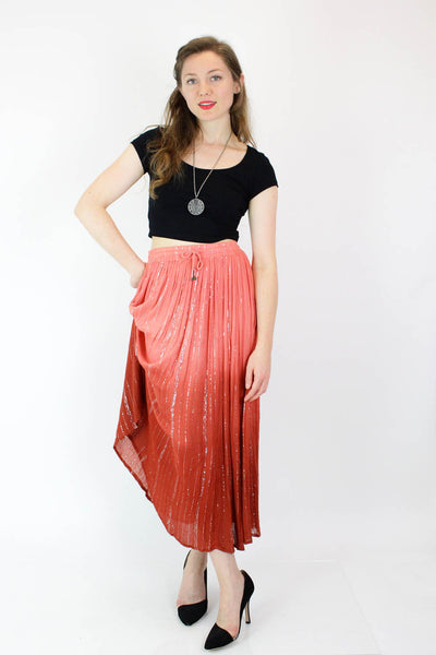 Ombre Metallic Gauze Peasant Skirt – OMNIA