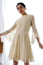 Ivory Lace Bell Sleeve Dress M/L