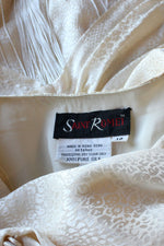 Pearly Silk Fringe Drape Dress M