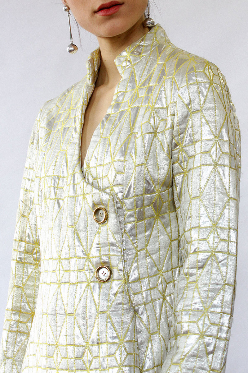 Metallic Brocade Dress Tunic S