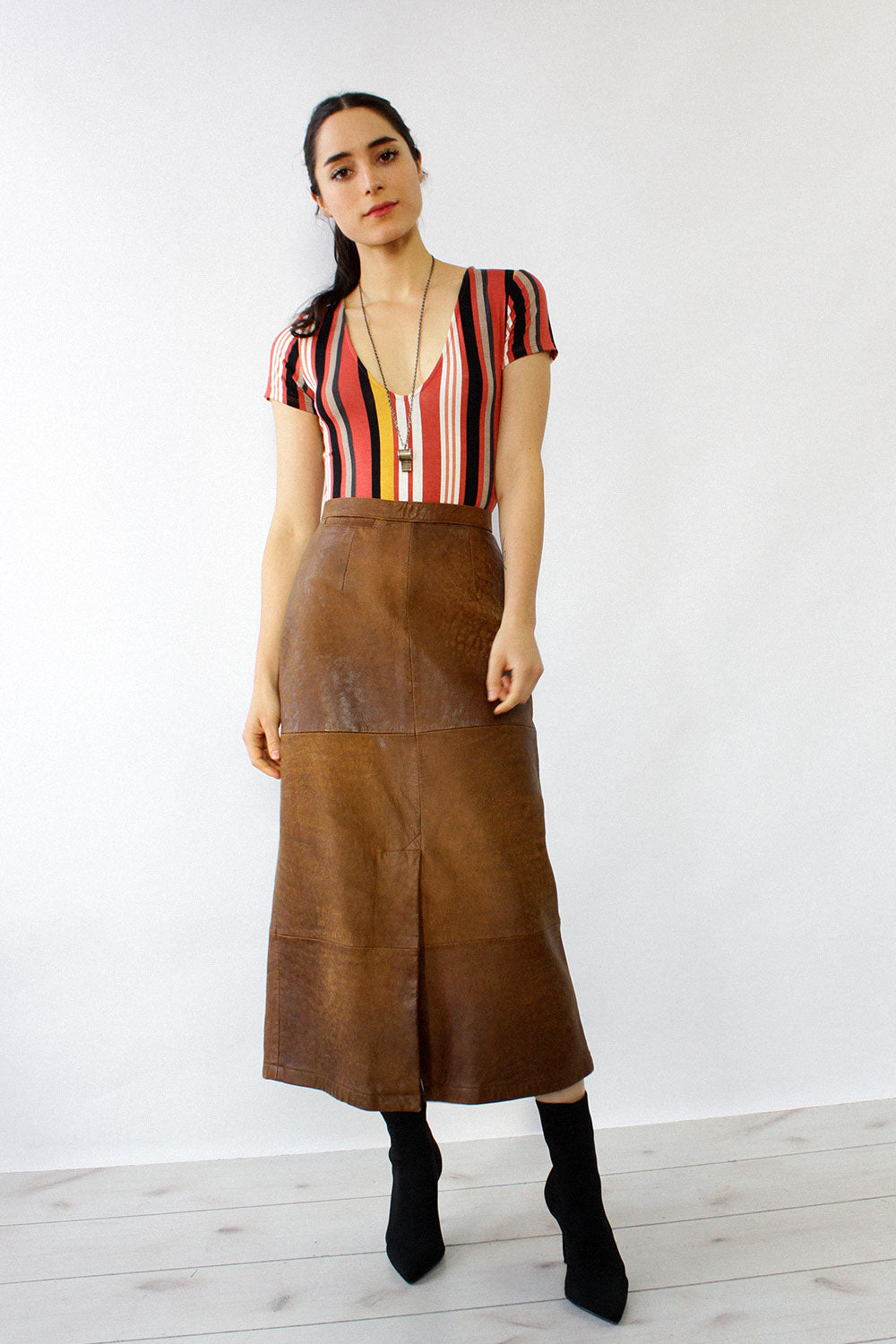 Buttery Brown Leather Skirt XS