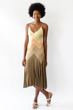 Stephen Burrows Chevron Jersey Dress XS