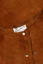 70s Suede Snap Skirt S