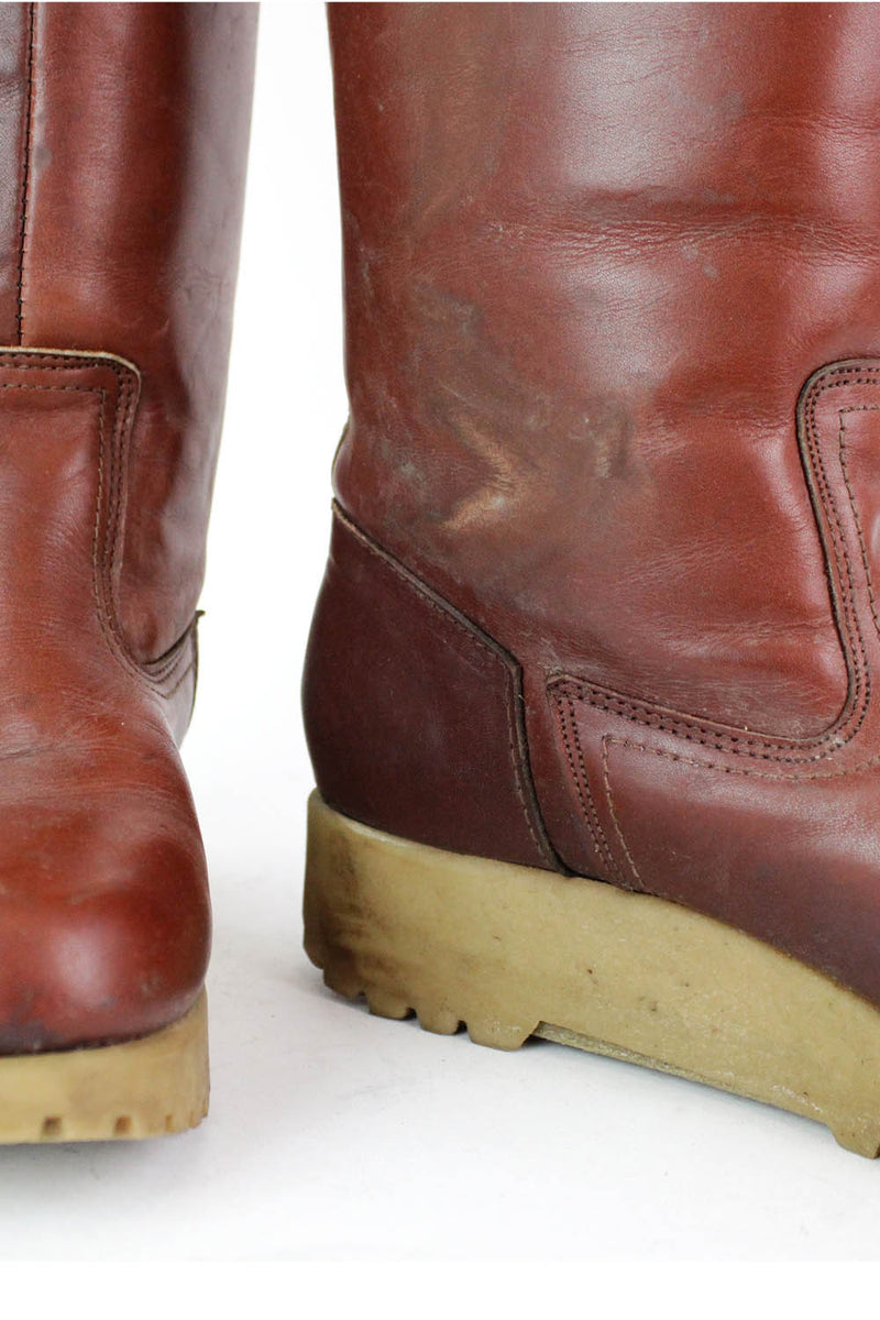 70s Leather Winter Boots 7