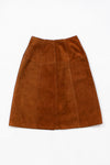 70s Suede Snap Skirt S
