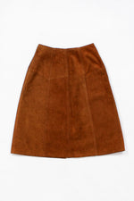 70s Suede Snap Skirt S