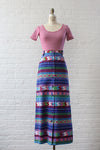 Grape Geometry Maxi Skirt M