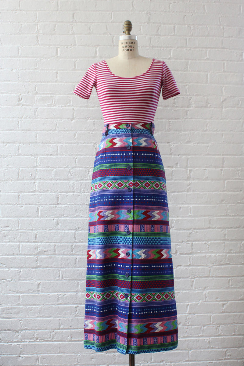 Grape Geometry Maxi Skirt M