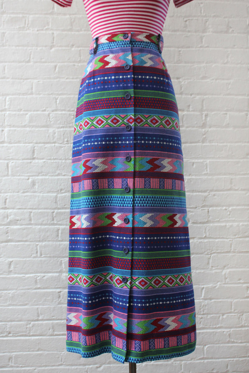 Grape Geometry Maxi Skirt M