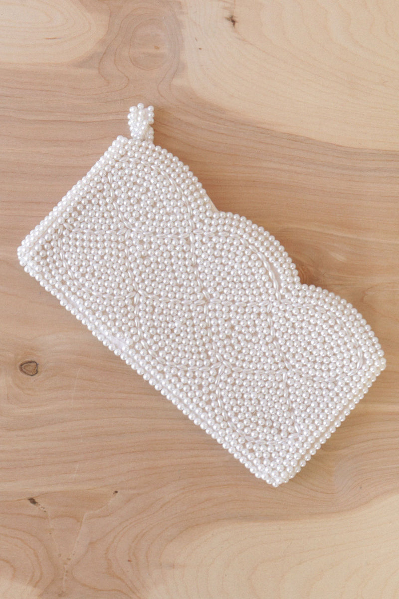 BonSoir Pearly Beaded Clutch