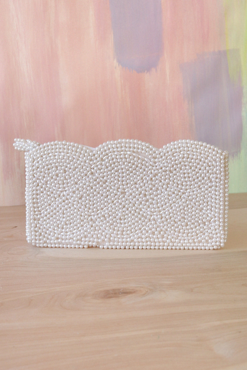 BonSoir Pearly Beaded Clutch