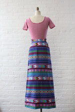 Grape Geometry Maxi Skirt M