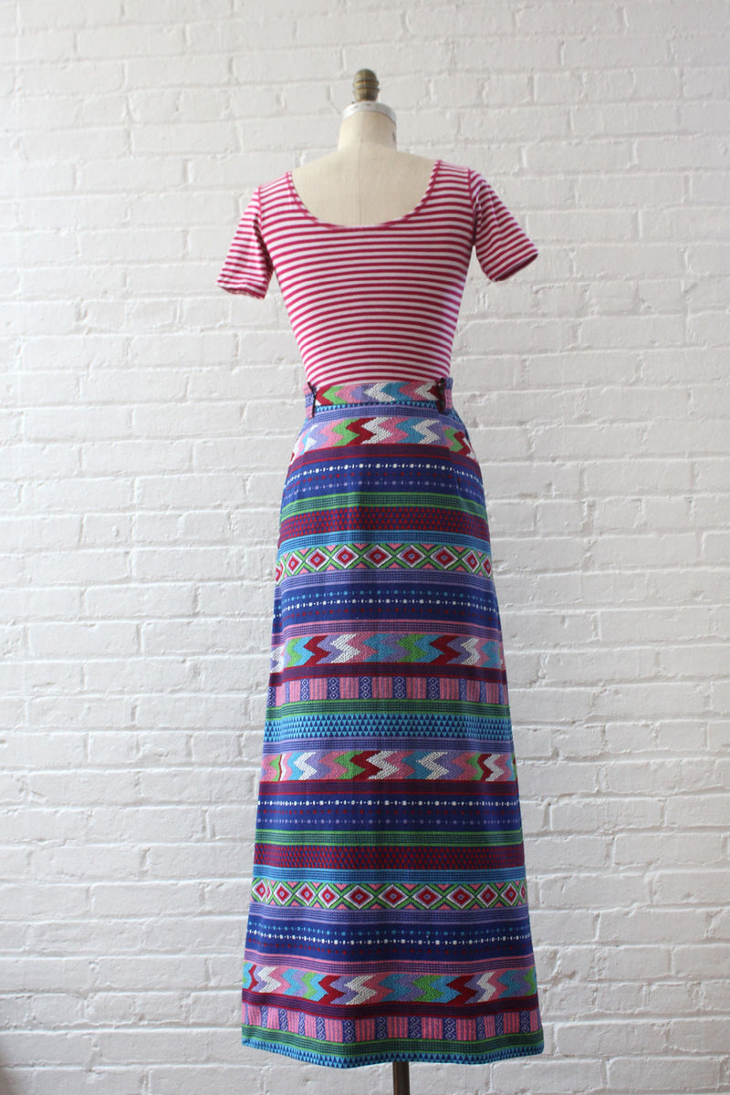 Grape Geometry Maxi Skirt M
