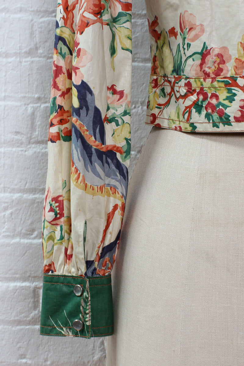 Cotton Chintz Floral Crop Jacket XS/S