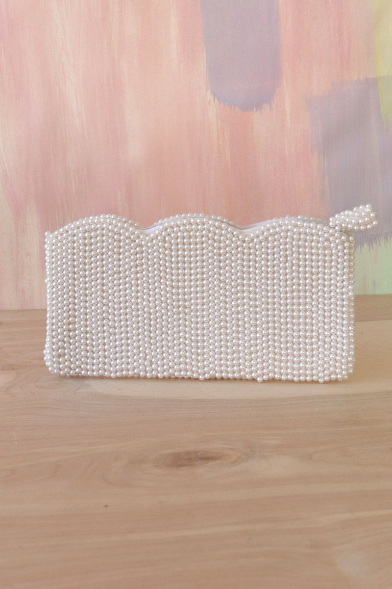 BonSoir Pearly Beaded Clutch