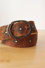 Studded Rhinsetone Leather Belt