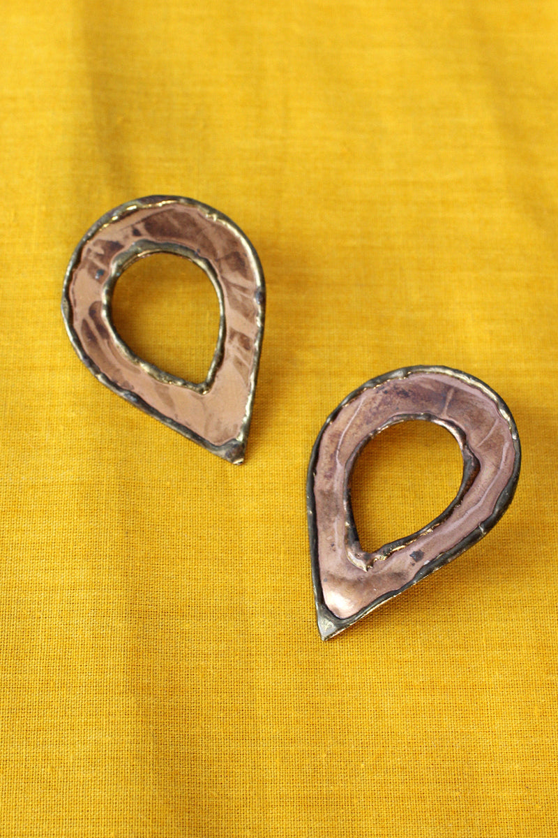 Copper Organic Shape Studs