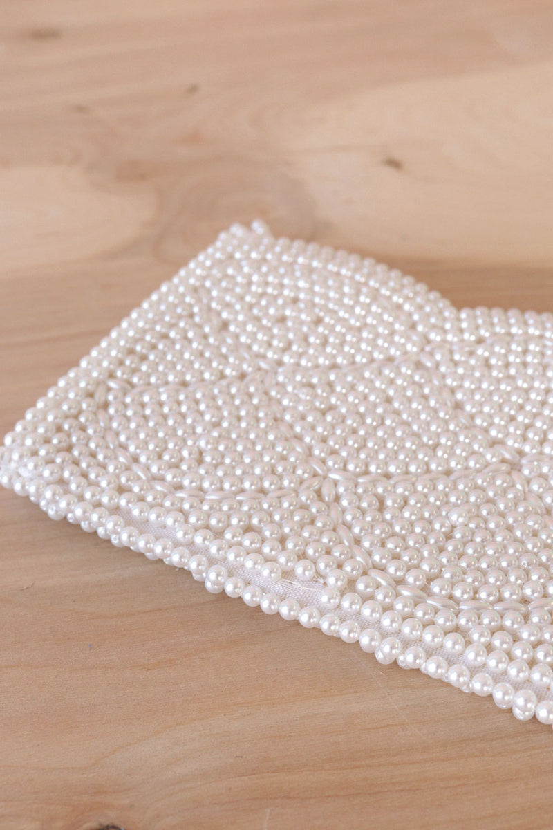 BonSoir Pearly Beaded Clutch