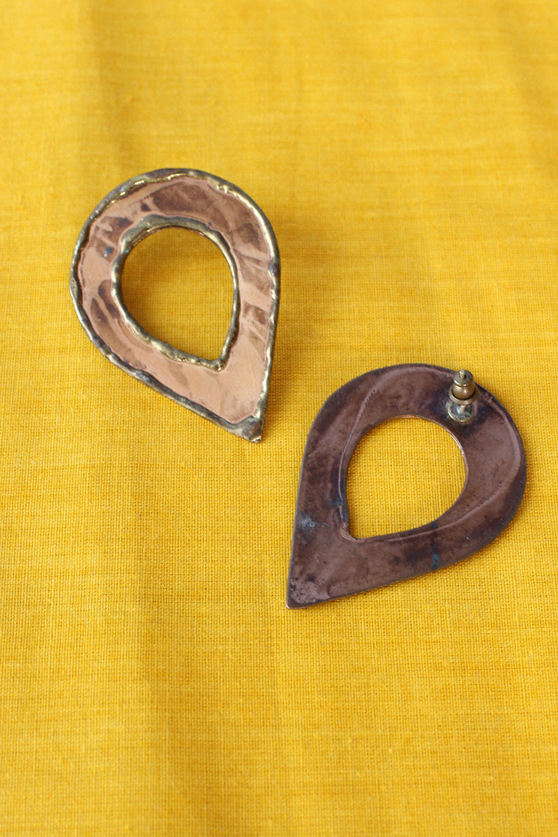 Copper Organic Shape Studs