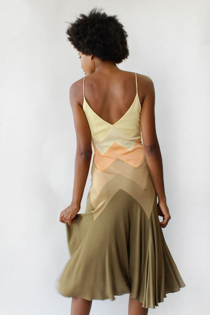 Stephen Burrows Chevron Jersey Dress XS