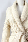 Fisherman Ivory Wool Cardigan