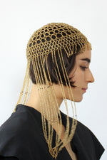 Golden Beaded Fringe Headpiece