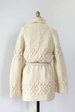Fisherman Ivory Wool Cardigan