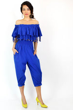 blue cotton jumpsuit