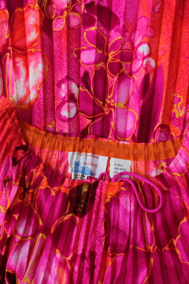 Neon Aloha Pleated Poncho OS