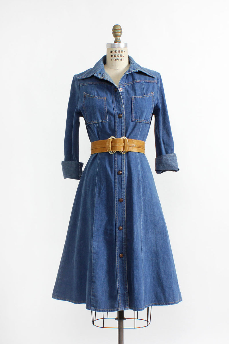 Oh Snap 70s Denim Dress S/M Oh Snap 70s Denim Dress S/M
