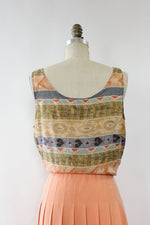Pastel Collage Silk Tank L