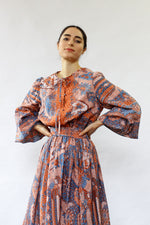 Flowing Batik Print Peasant Dress S/M